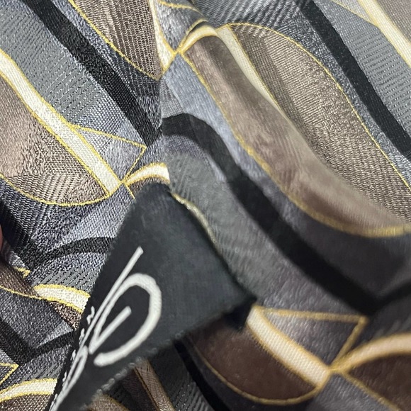 VTG Gallant Silk Tie Neutral Retro MCM  Black Brown Tan Cream Silver Gray - Picture 13 of 13